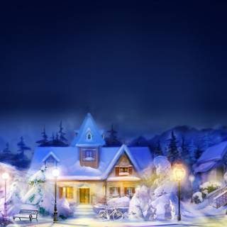 Winter Christmas city wallpaper