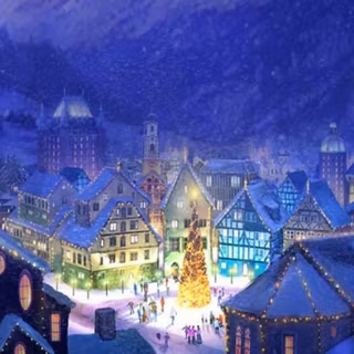 Winter Christmas city wallpaper