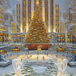 Winter Christmas city wallpaper