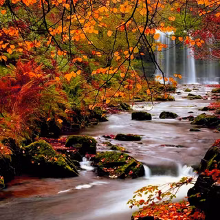 Autumn river landscape wallpaper