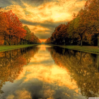 Autumn river landscape wallpaper