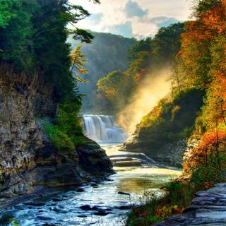 Autumn river landscape wallpaper
