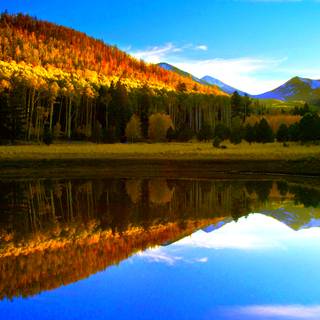 Autumn lake landscape wallpaper