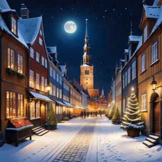 Winter Christmas city wallpaper