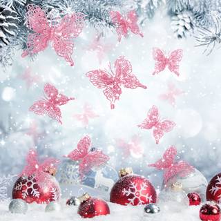 Butterfly Christmas wallpaper