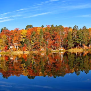 Autumn river landscape wallpaper