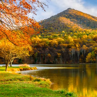 Autumn river landscape wallpaper