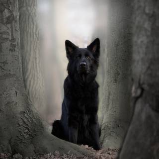 Black dog 4k wallpaper