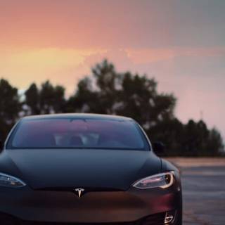 Tesla logo phone wallpaper