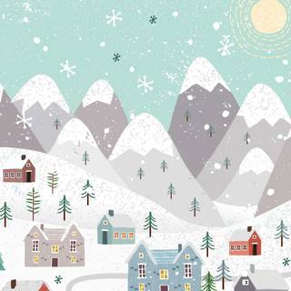 Mobile cartoon winter wallpaper