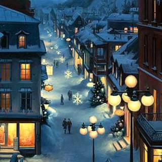 Mobile cartoon winter wallpaper