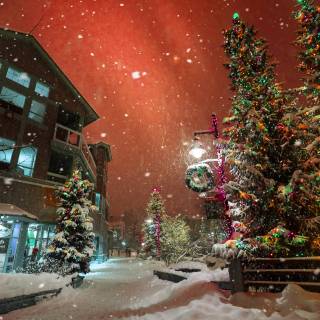 Winter village iPhone wallpaper