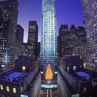 Christmas building wallpaper