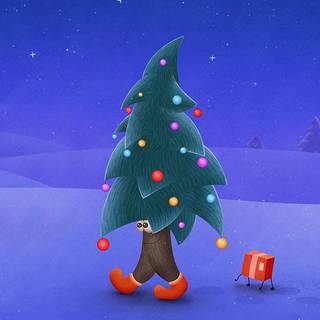 Mobile cartoon winter wallpaper