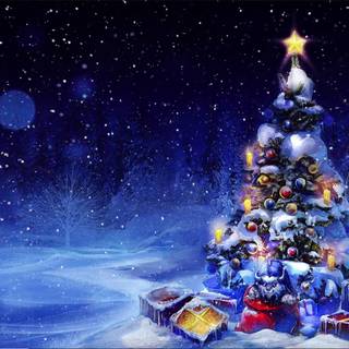 Light blue Christmas wallpaper