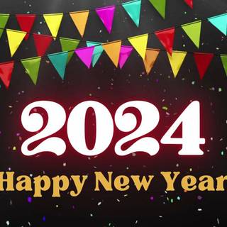 Happy New Year 2024 HD wallpaper