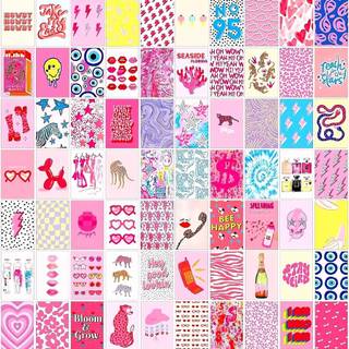 Hot pink preppy wallpaper