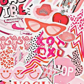 Hot pink preppy wallpaper