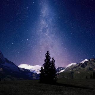 4k night sky mountain wallpaper