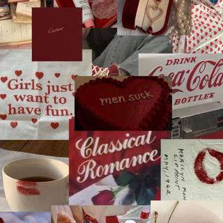 Red coquette wallpaper