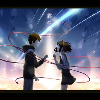 Red thread wallpaper