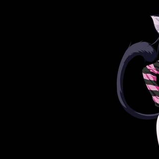 Cat with girl wallpaper