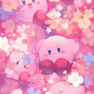 Cute Kirby phone wallpaper