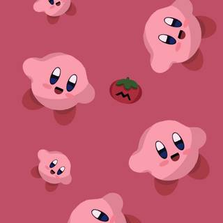 Cute Kirby phone wallpaper