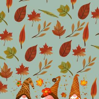 Autumn gnome phone wallpaper