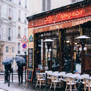 Paris winter street wallpaper
