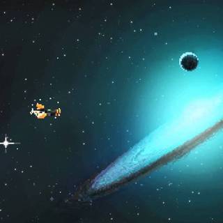 Pixel art space wallpaper