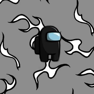 Black and white Among Us wallpaper