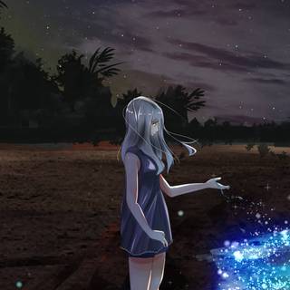 Glowing anime phone HD 4k wallpaper