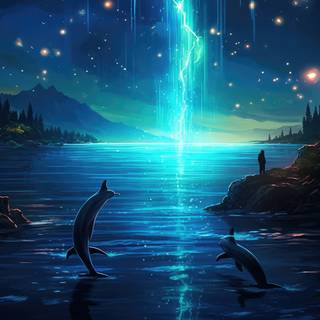 Glowing anime phone HD 4k wallpaper