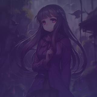 Black and purple aesthetic anime wallpaper