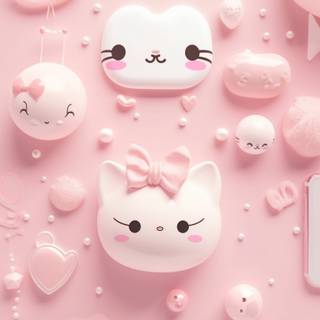 Pink cute Kawaii wallpaper