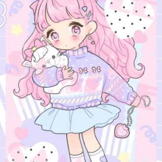Pink cute Kawaii wallpaper