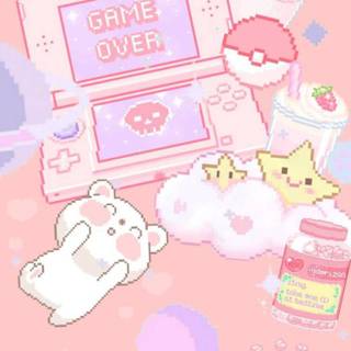 Pink cute Kawaii wallpaper