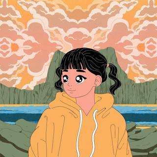 Anime aesthetic girl desktop wallpaper