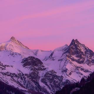 Winter mountains sunset wallpaper