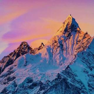 Winter mountains sunset wallpaper