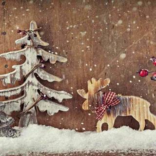 Rustic wood winter wallpaper