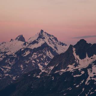 Winter mountains sunset wallpaper