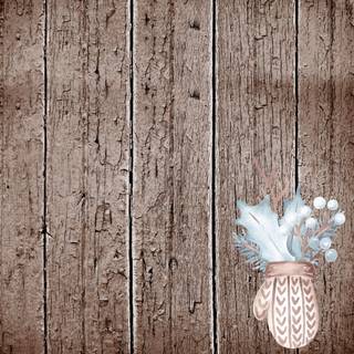 Rustic wood winter wallpaper