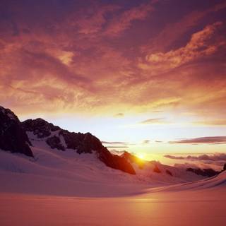 Winter mountains sunset wallpaper