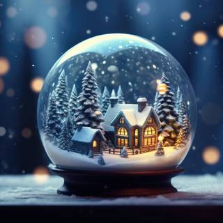 Winter cottage desktop wallpaper