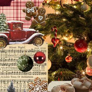 Moodboard winter Christmas wallpaper