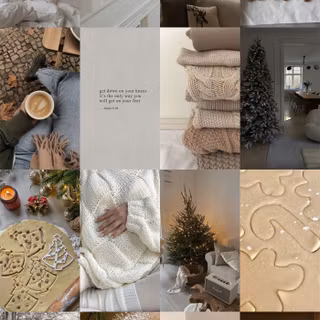 Moodboard winter Christmas wallpaper