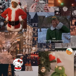 Moodboard winter Christmas wallpaper