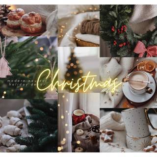 Moodboard winter Christmas wallpaper